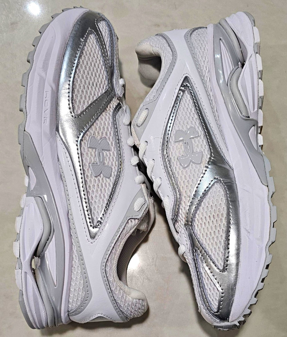 Under Armour HOVR Running Shoes White Silver Sz 7.5 Pre-owned